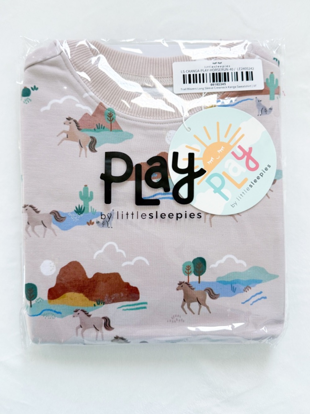 Little Sleepies Trail Blazers Long Sleeve Kanga Pocket Crewneck Sweatshirt 3T